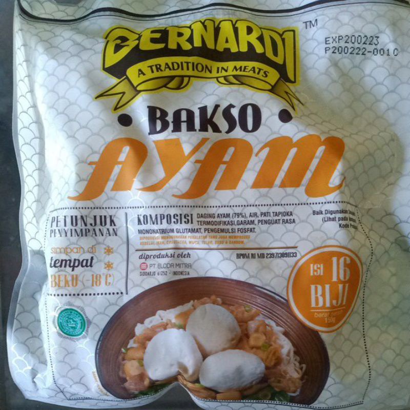 

BERNARDI BASO AYAM 150GR 16PCS