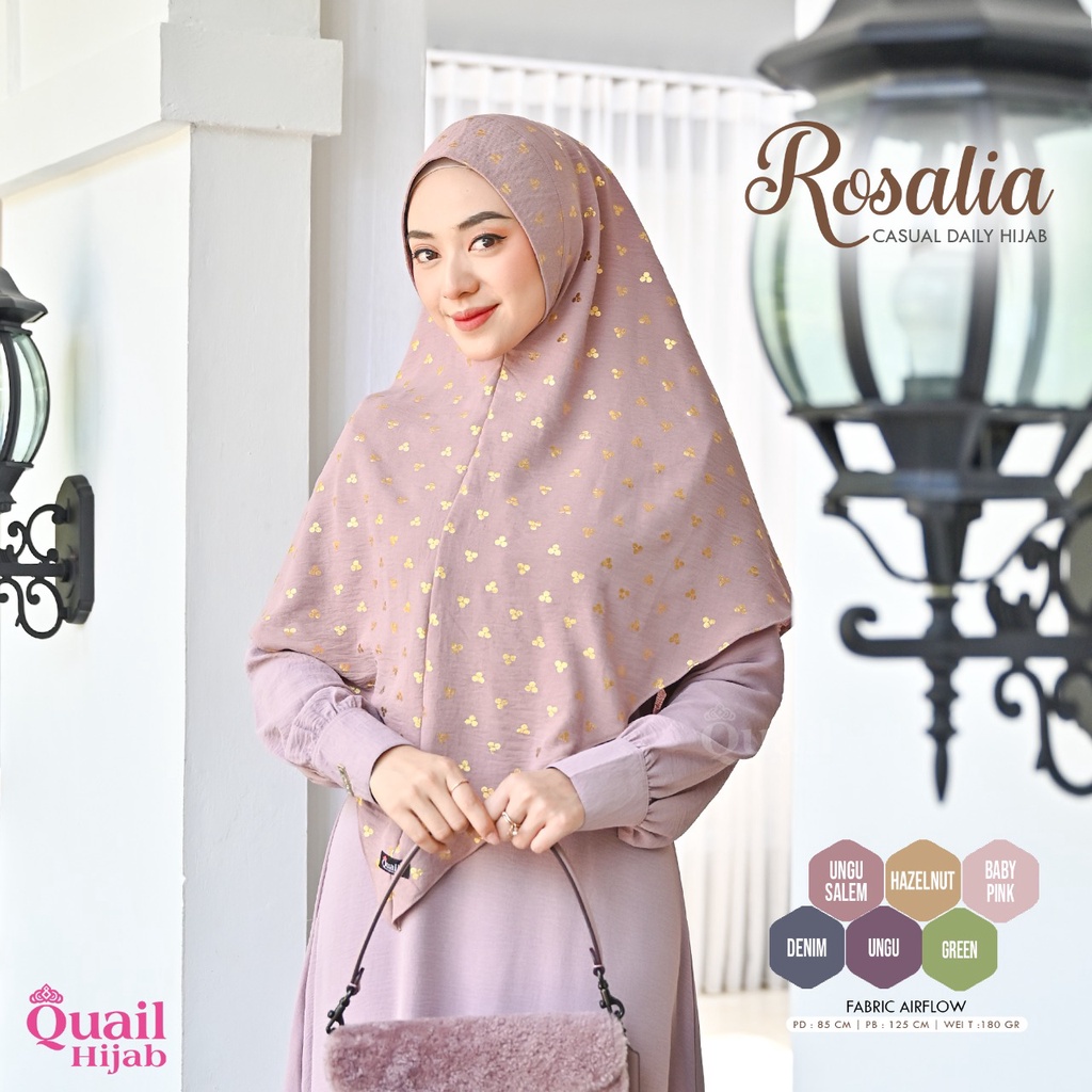 Jilbab ROSALIA Quail Hijab Original Instan Syari Motif Crinkle Premium Terbaru COD Distributor Resmi