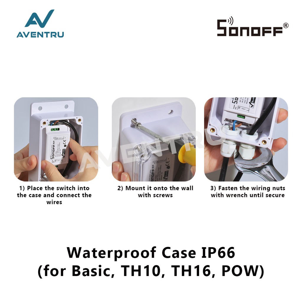 Sonoff Waterproof Box Case IP66 Anti Air untuk Basic RF TH10 TH16 POW