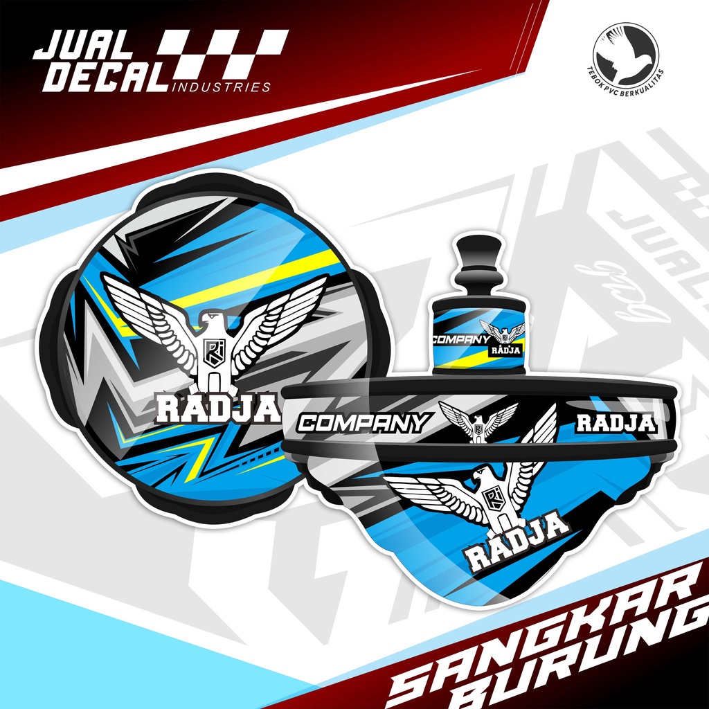 Stiker Sangkar Burung Lovebird RADJA Decal Tebok Love Bird Kandang RAJA Bulat Bisa Custom Desain