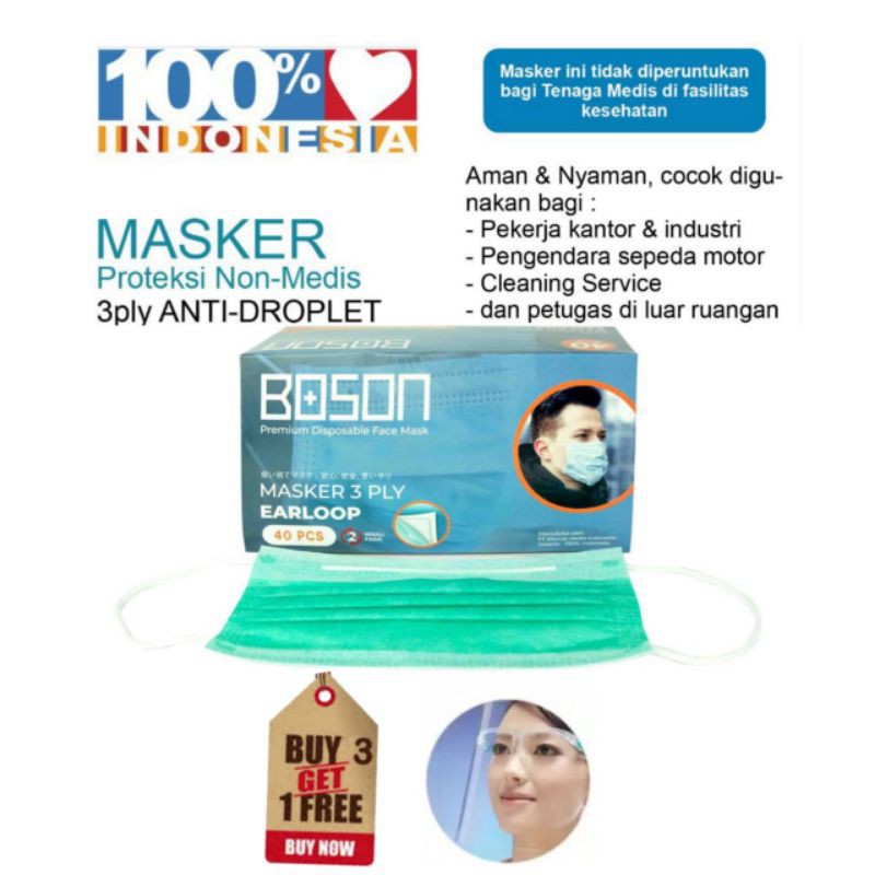 MM - masker boson 3 ply medis / masker boson mask 3 ply medis