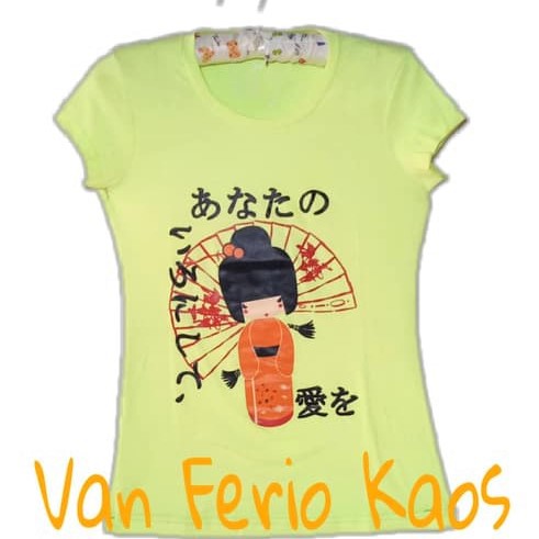 Kaos manga japan boneka japan fashion wanita bagus