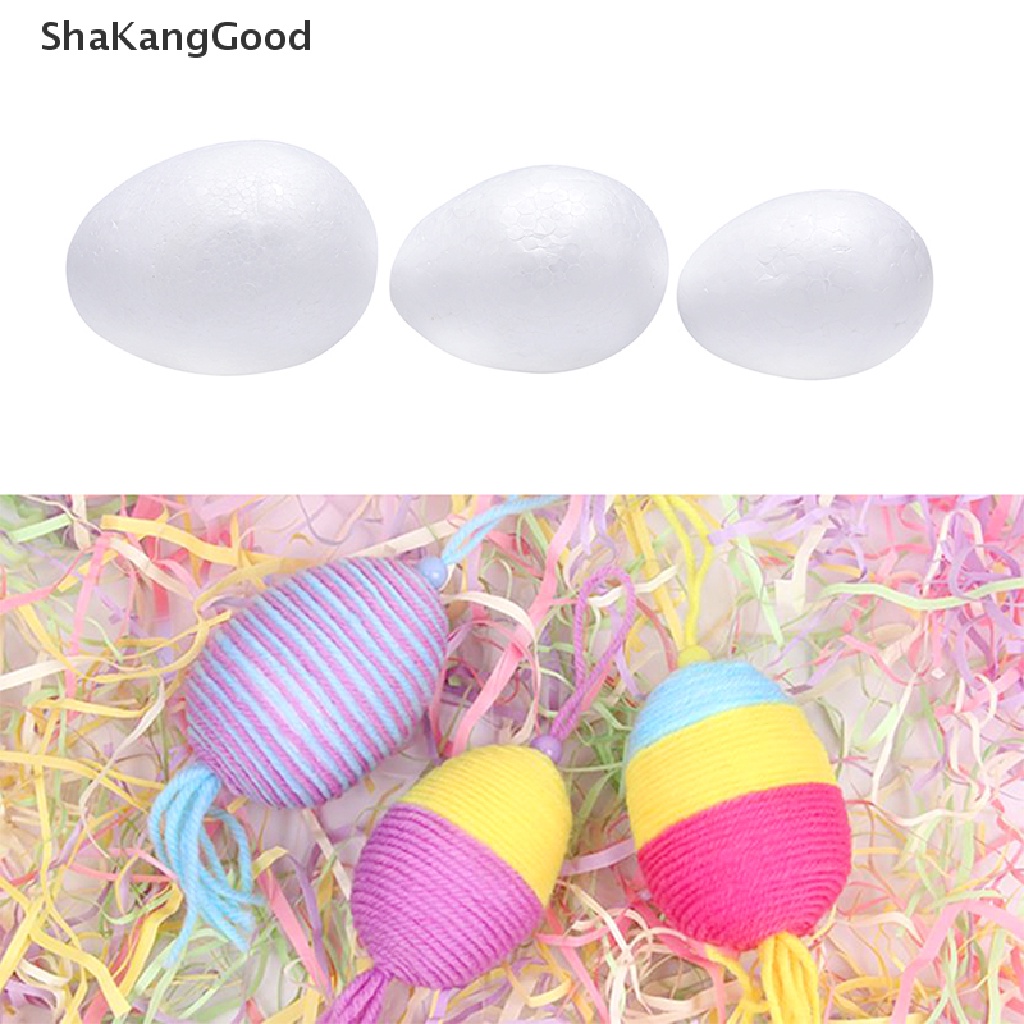 10pcs Bola Styrofoam Telur Paskah Handmade DIY Untuk Dekorasi Pesta