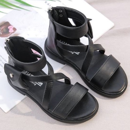 BJS2901 - BLACK - Sandal Gunung Anak Keren SEPATU PESTA ANAK FLAT SEPATU SANDAL TALI MEWAH FASHION IMPORT TERMURAH TERLARIS TERBARU BAGSTORE JAKARTA JSK2901