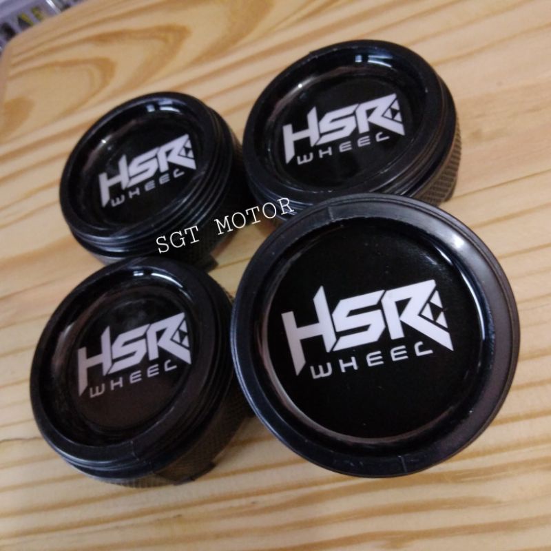 tutup velg racing dop roda racing HSR hitam tabung kecil luar 6 cm