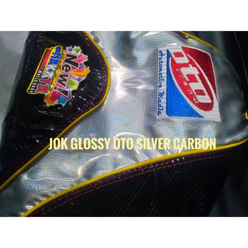 kulit jok glossy silver carbon kulit jeruk kain jok motor silver glosay carbon kulit jeruk