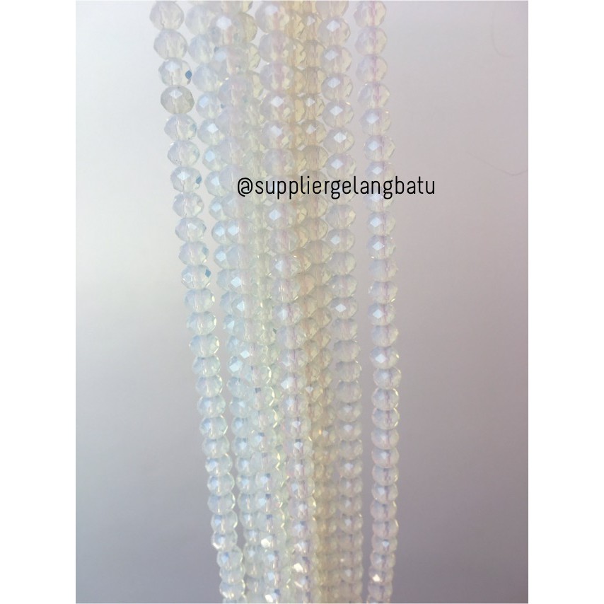 Crystal Ceko kilap 6mm barjad api moonstone opalite aksesoris liontin supplier grosir bahan craft