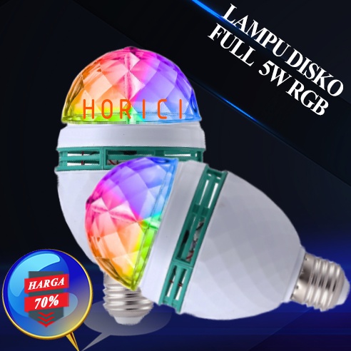 RGB 5W 5LED LAMPU DISCO LED FITTING E27 TUMBLR MINI OTOMATIS DISCO WARNA WARNI / LAMPU SUNSET / LOAMPU BOHLAM WARNA WARNI