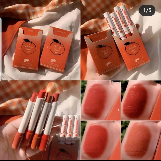 [ ECER / SATUAN ] TANAKO PEACH GIRL &amp; HENGFANG SMOKE LIPSTICK