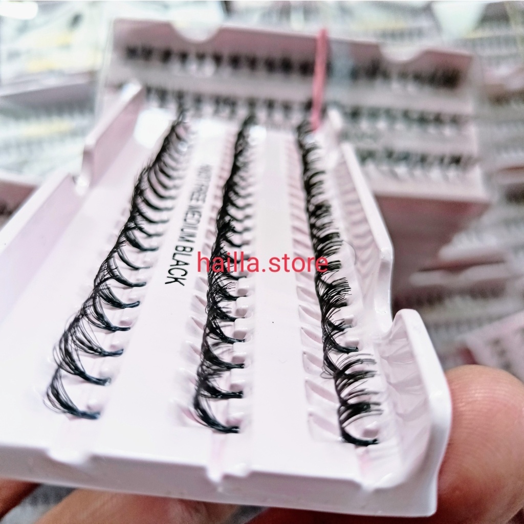 Eyelash Extension KNOT FREE SUPER CURLY Bulu mata Tanam  EXTRA LENTIK EXTRA TEBAL HITAM 10 ply Super Premium Kualitas Export Bagus