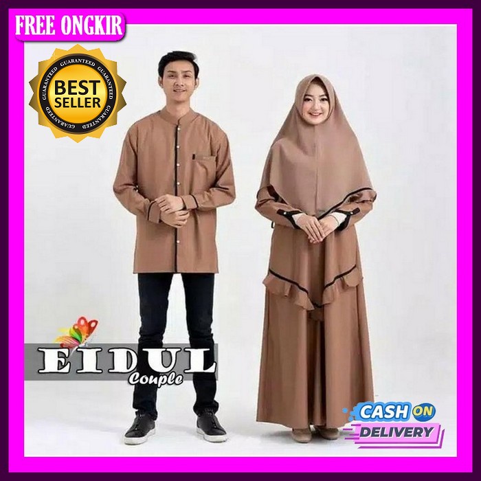 Baju Gamis Couple Muslim Pasangan Cuple Kapelan Keluarga Suami Istri Muslimah Remaja Najwa Caple Kon