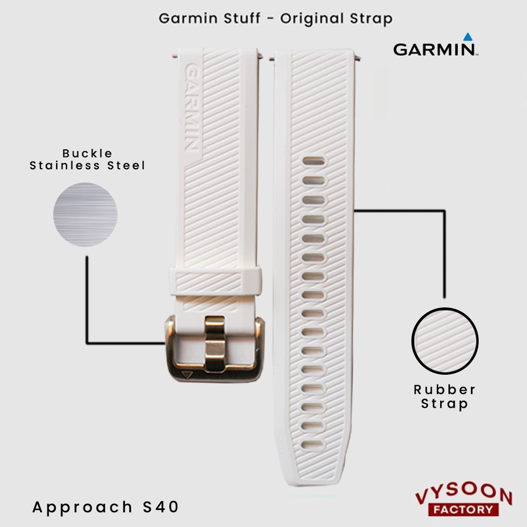 Strap Rubber Tali Jam Smartwatch Garmin Aproach S40 Original - White