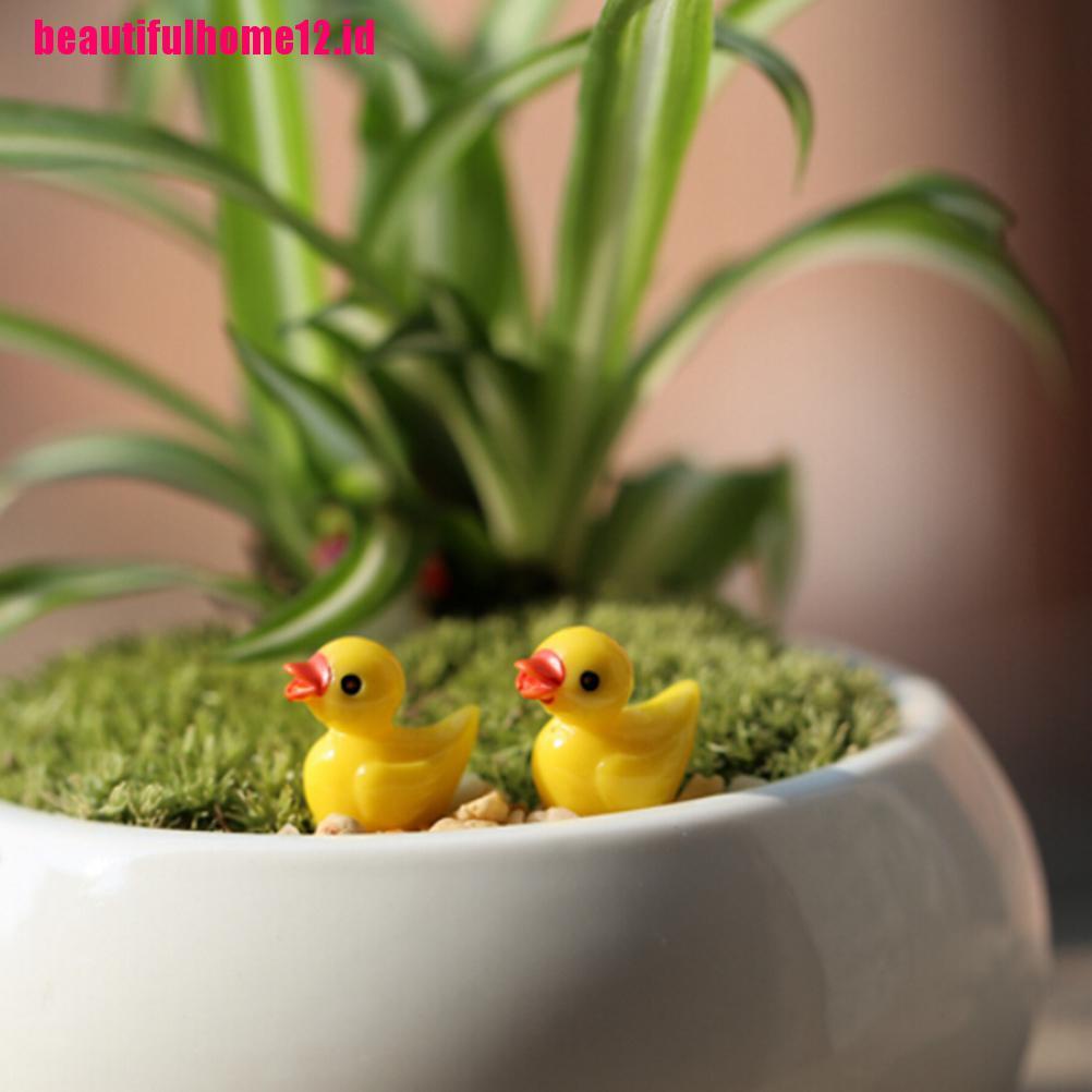 10pcs Miniatur Bebek Kuning Bahan Resin Untuk Dekorasi Taman Bonsai