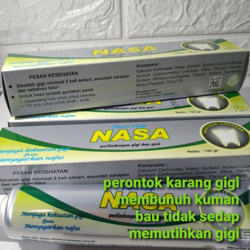 PASTA GIGI NASA Perontok karang gigi Asli 100 % Pasta Gigi original pemutih gigi 120 gr