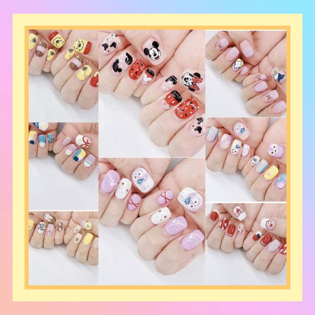 YX101-YX141 14pcs/set Stiker Kuku Natal Manusia Salju Rusa Kecil Kacang Merah Cinta Hati Warna Murni Melompat Warna Nail Art