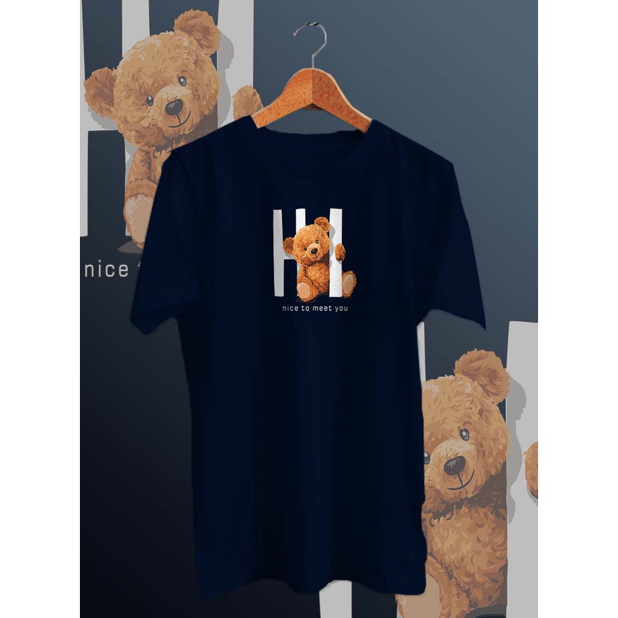 BAJU KAOS DISTRO PRIA KEKINIAN DIGITAL PRINT BEAR Hi