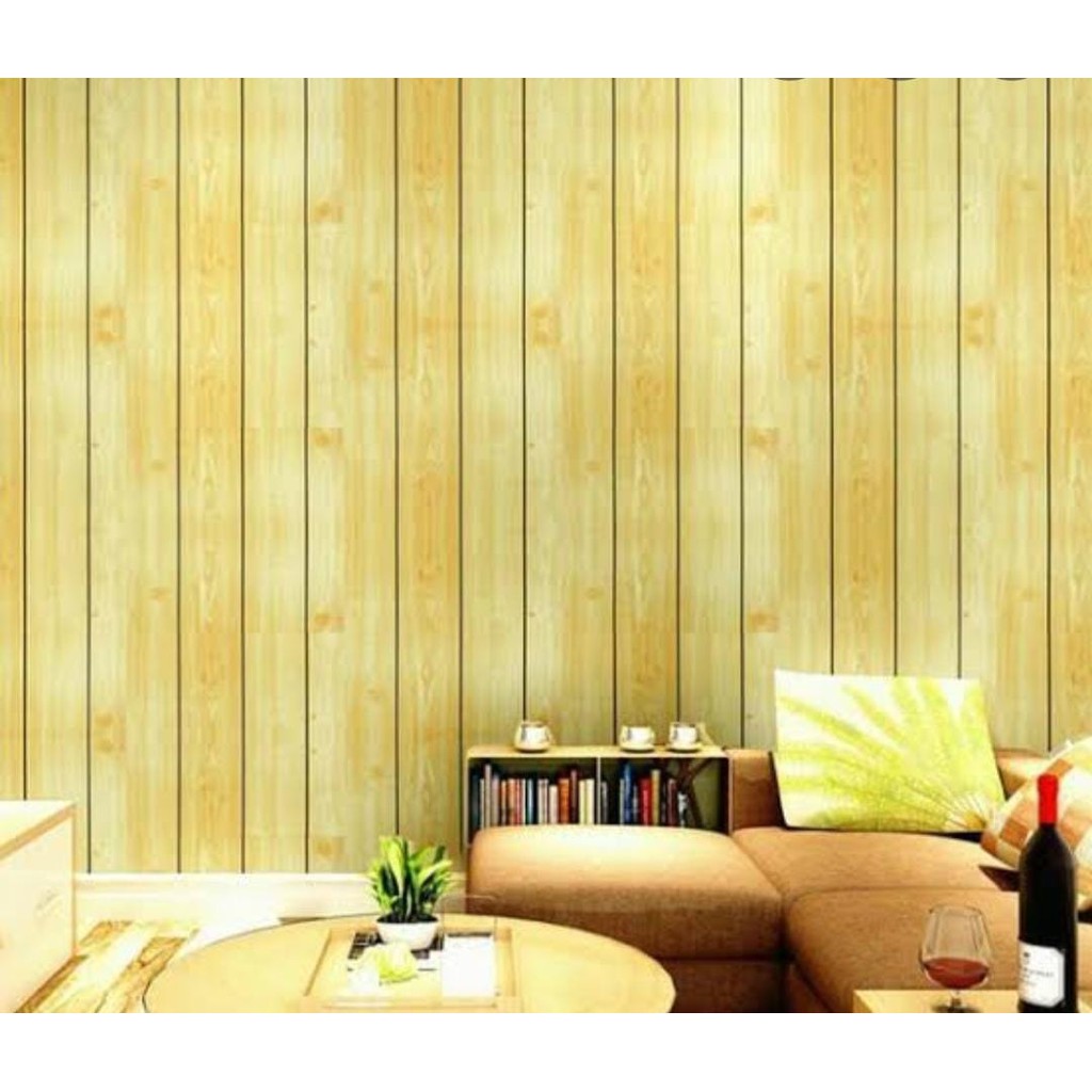 WALLPAPER STIKER DINDING MOTIF KAYU KUNING