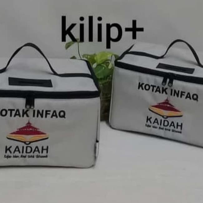 

Kilip+ - Kotak Infaq/Kotak Amal Canvas Uk 21*15*13 Bordir Nama + Logo Kode 832