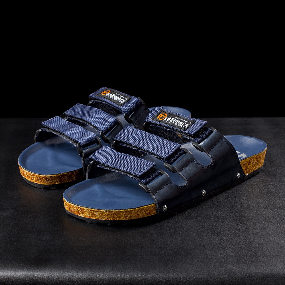 RIDE NAVY |ManNeedMe x FLAZHBACK| Sandal Pria Casual Sandal Slop Puyuh ORIGINAL