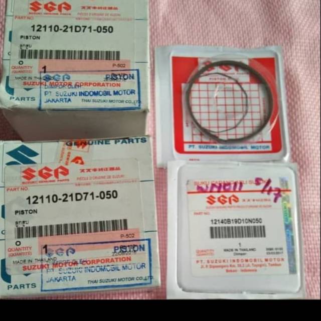 PISTON SET SEHER SEKER RING SEKER OVERSIZE 50 SUZUKI SATRIA 2TAK LUMBA HIU ORI SGP made in thailand