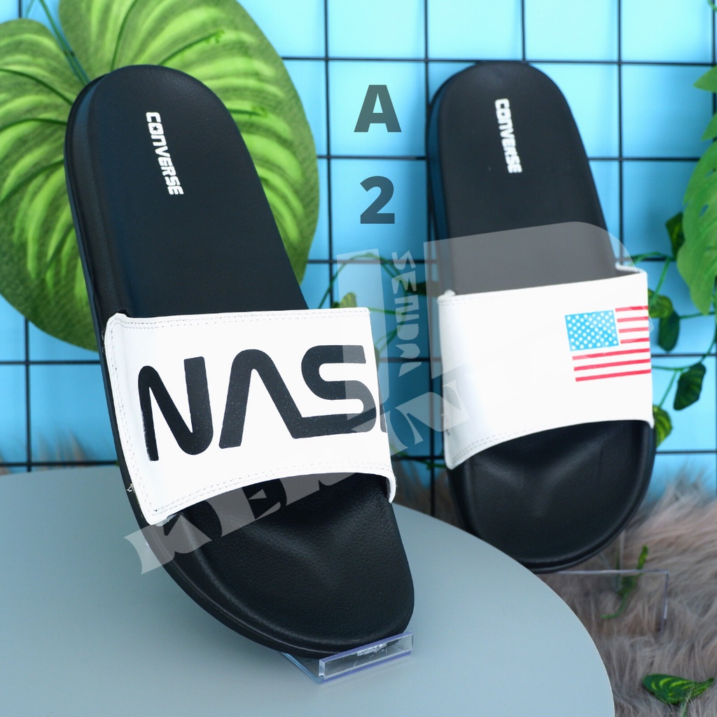 SANDAL SLOP NASSA TREND / SANDAL SLIDE HITAM / SANDAL SLIP ON TERBARU