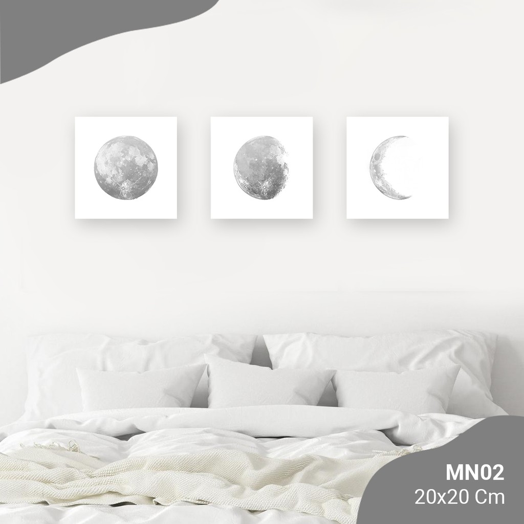 Hiasan Dinding Hiasan Kamar Wall Decor Bulan Monochrome MN02