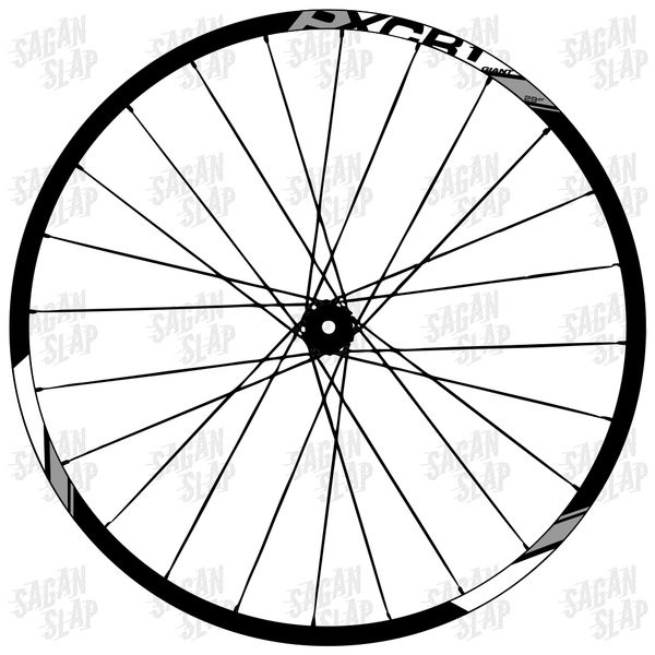 Sticker GIANT P-XCR1 ALLOY SILVER Lebar Stiker 2cm  Decal rim mtb downhill roadbike 26 27.5 29 700c