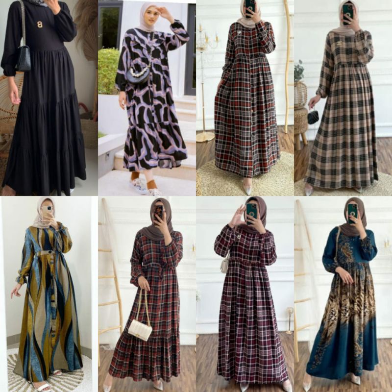 GAMIS RAYON VISCOSE HOMEDRESS BUSUI BEST SELLER / GAMIS MUSLIM BUSUI MOTIF TERBARU