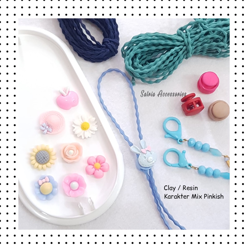 Resin Pinkish/Clay Karakter/Bahan Stopper/Bahan Jepit/Bahan Accessories