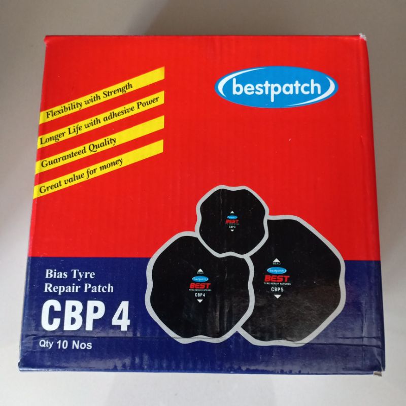 CBP 4 - Bestpatch Tambal Ban Luar Tyre Patch - Bestpatch - Ukuran 140x140mm 1 Box