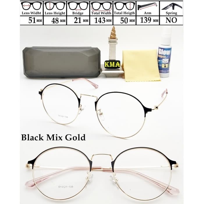 Kacamata kore bulat minus frame metal minus vintage kacamata boboho