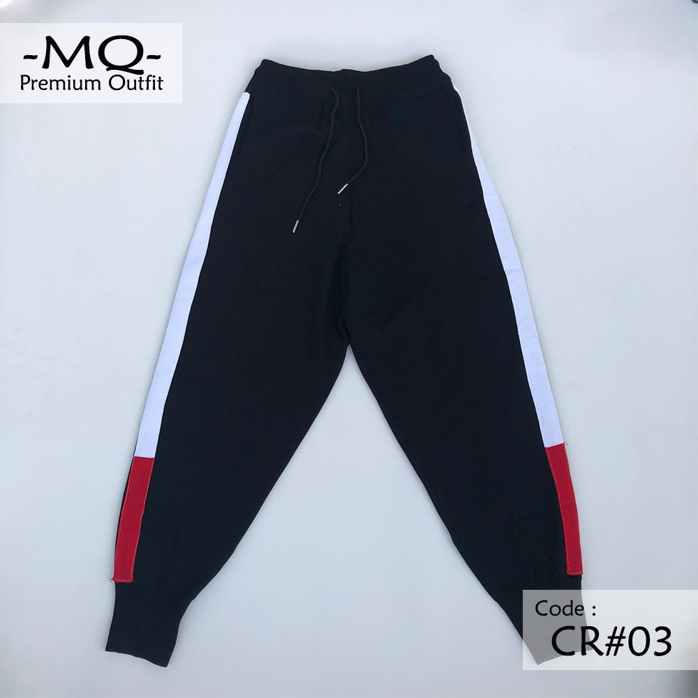 CELANA JOGER WANITA - Jogger Panjang Hitam Cewek Bahan Rajut Tebal Model Baru Terjangkau