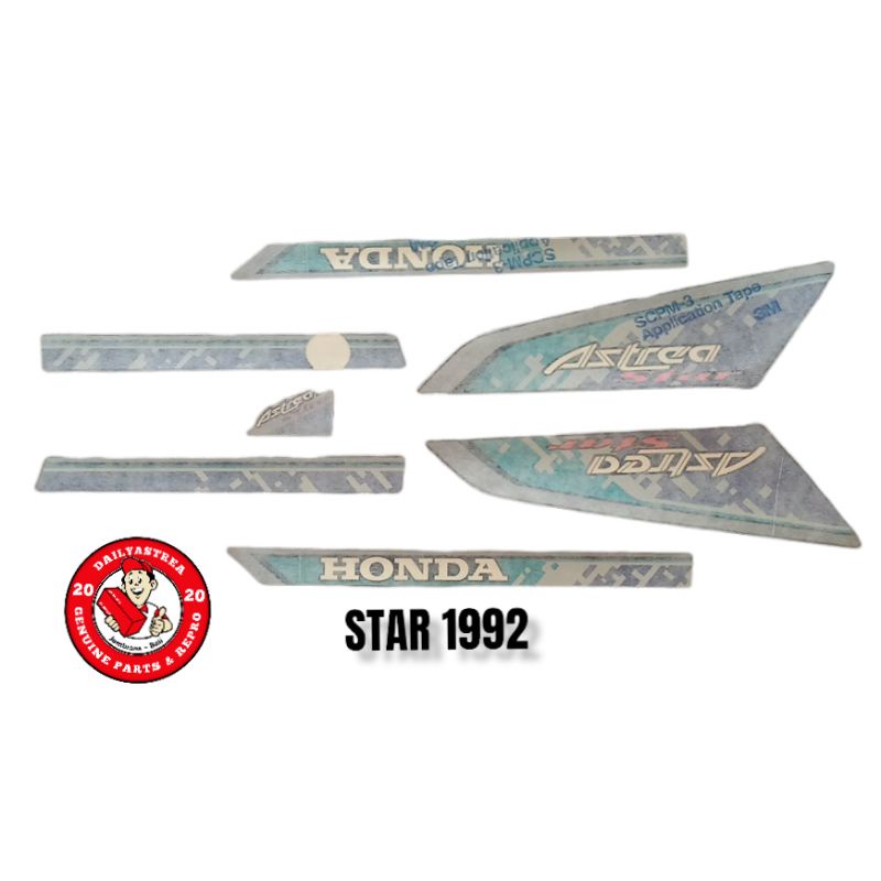 Lis List Stripe Sticker Striping Body Set Honda Astrea Star 1992 1993 Original 3M