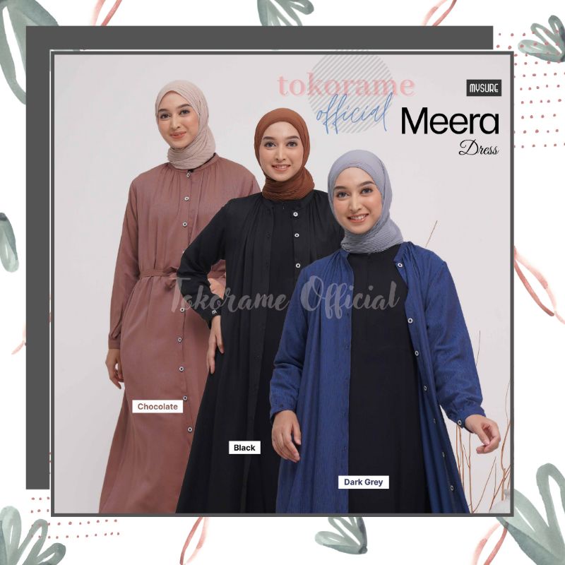 Gamis Muslim Dewasa Meera Dress Busana Muslimah Remaja Terbaru Original Mysure