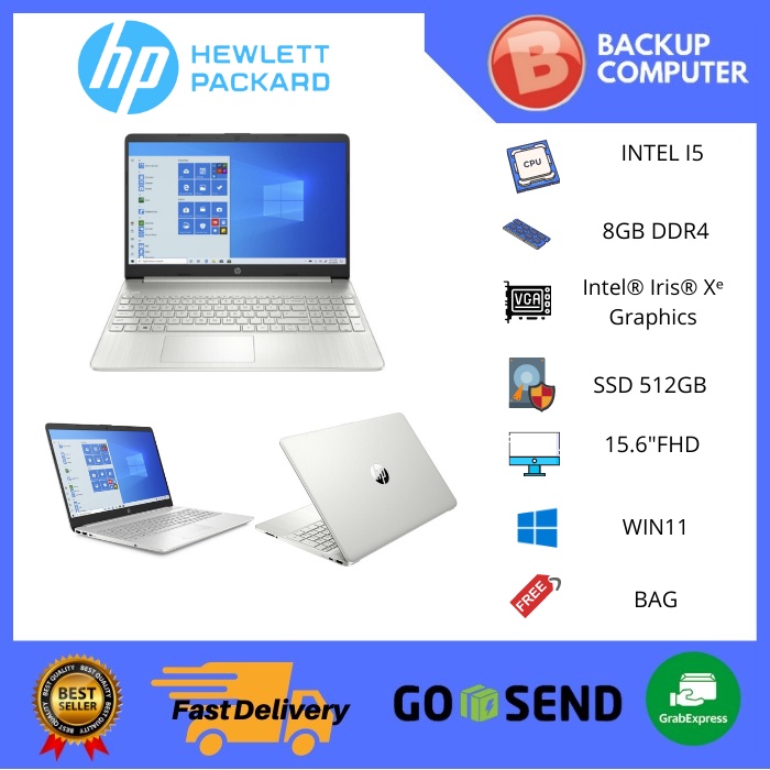 HP 15S FQ2642TU I5 1135G7 8GB 512SSD IRISXE W11+OHS 15.6FHD IPS SLV