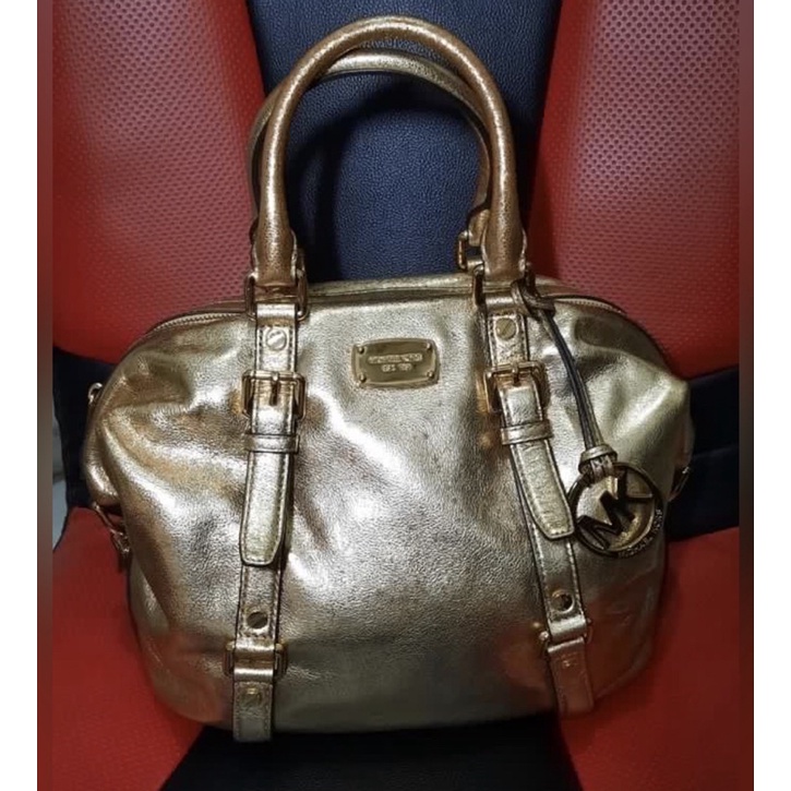 preloved tas mk bedford gold