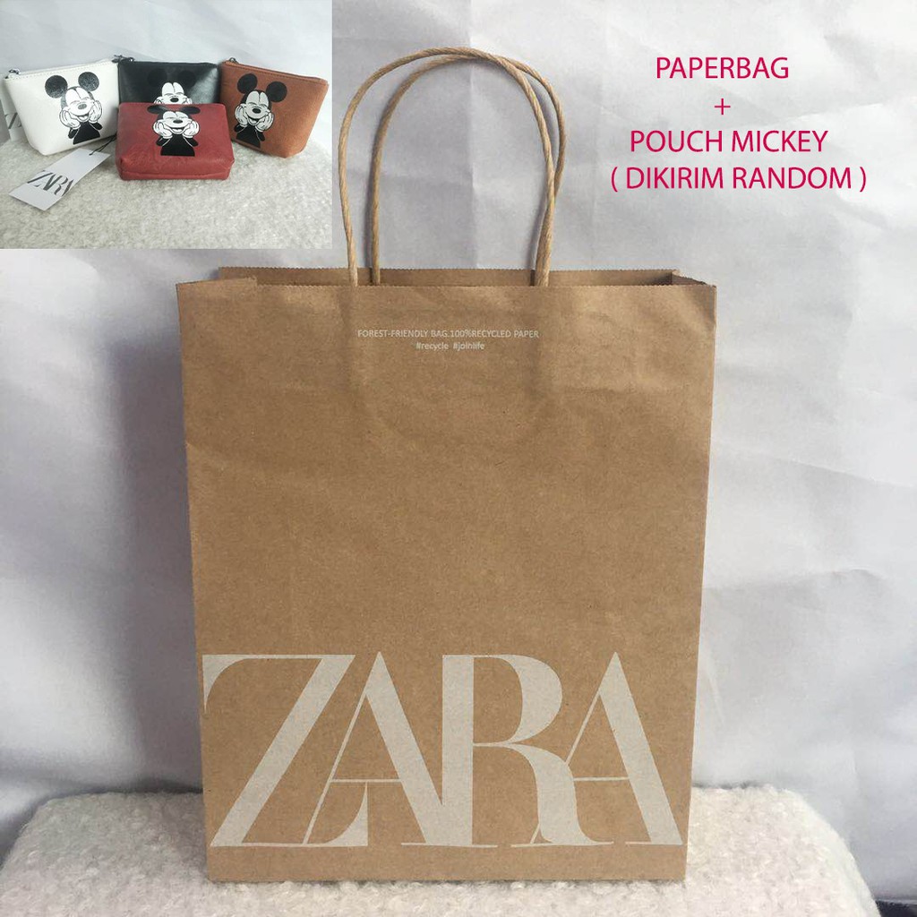 Real Pict Paperbag Zar4 + pouch mickey Import Ready Stock#030