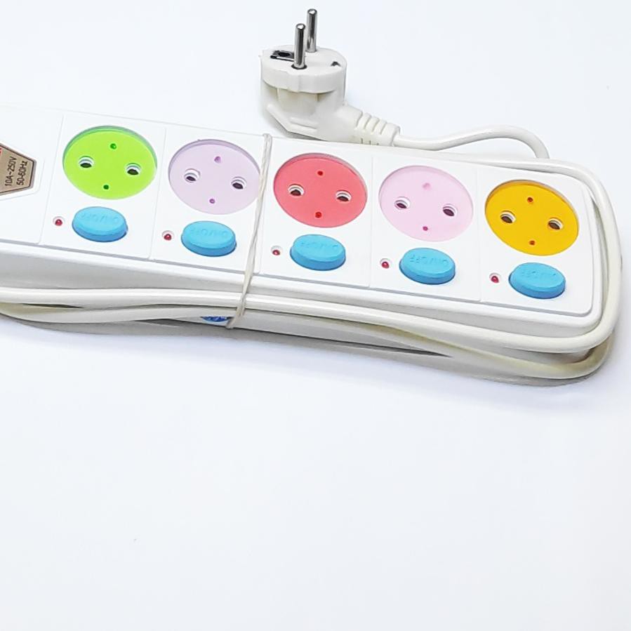 *(DISKON) Colokan 5 Lubang + Saklar Individual Sunfree Yokohama 15 