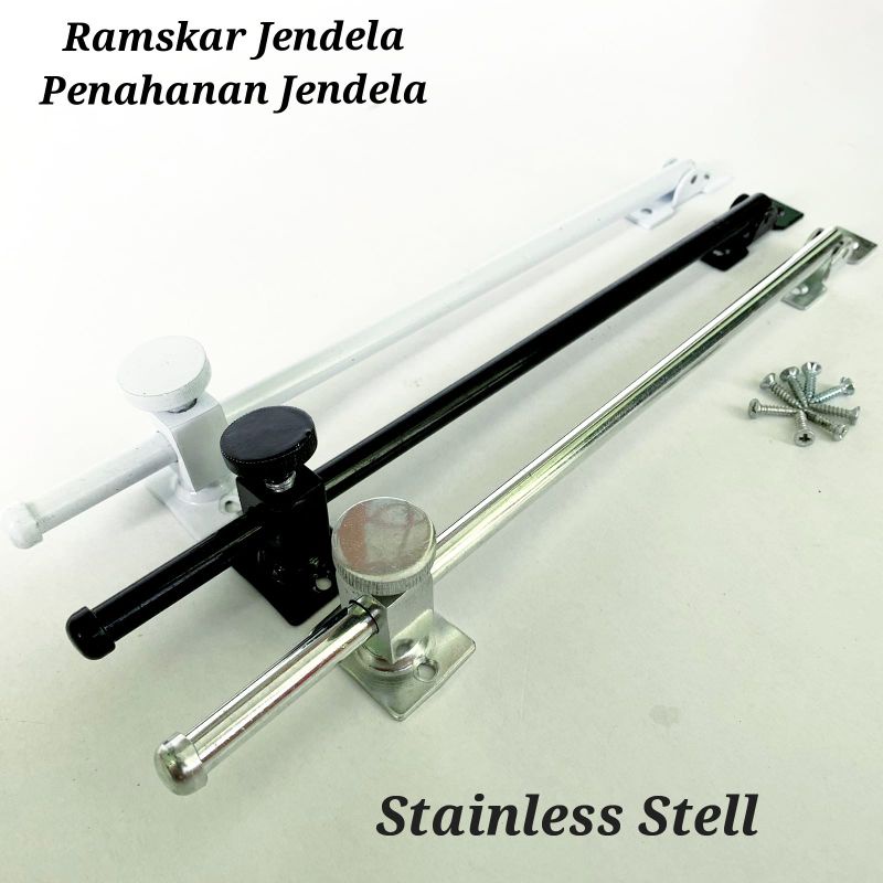 Penahan jendela Ramskar Stainless hitam 25cm