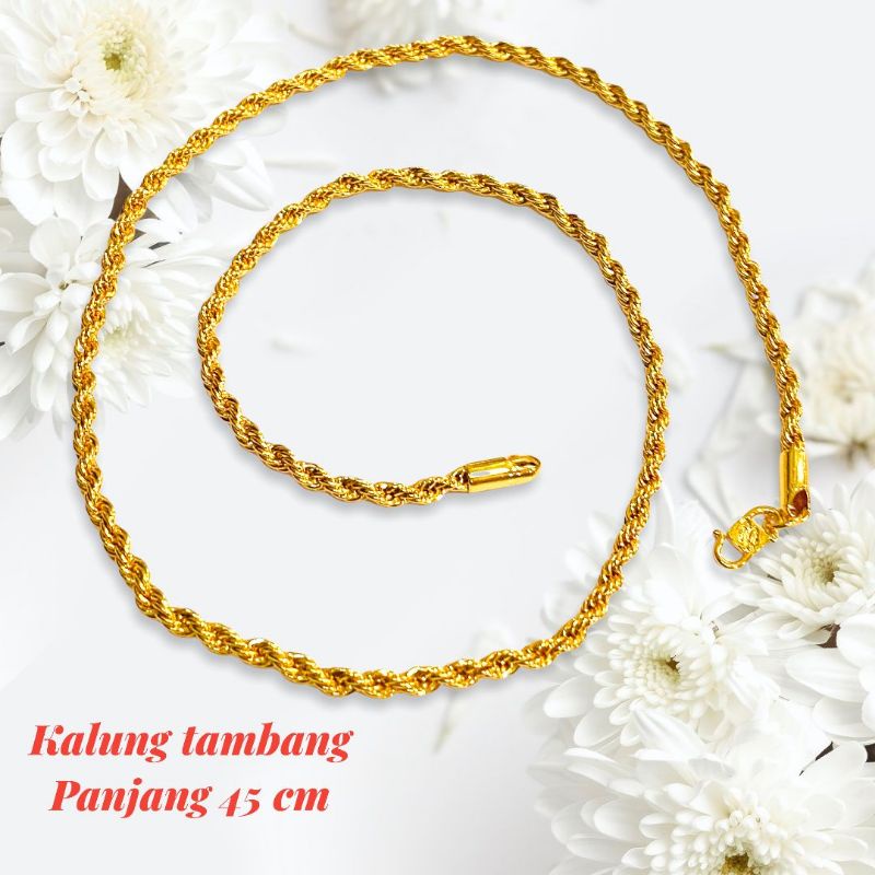 Kalung wanita / lapis emas / kalung tambang jumbo