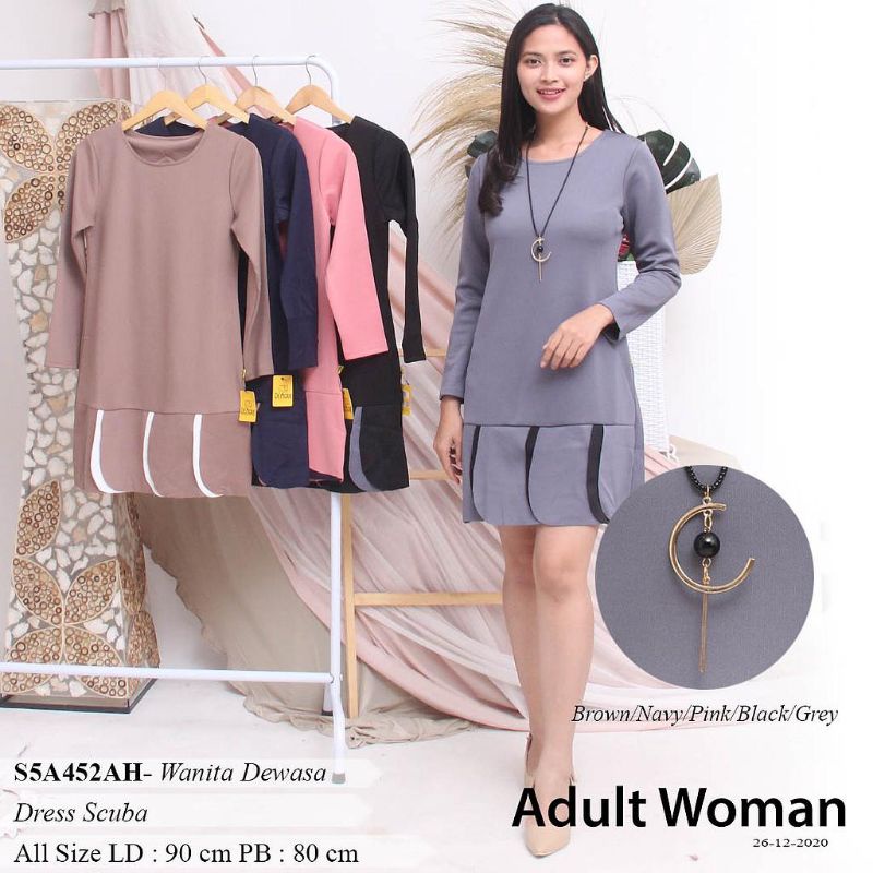 Dress Scuba Kombinasi||Cindy Dres Scuba Kombinasi