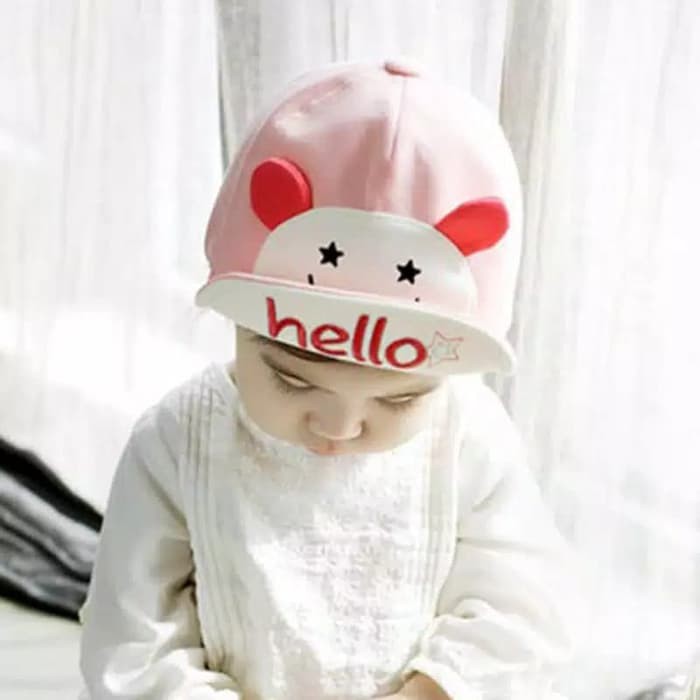 Topi tekuk HELLO topi baby boy girl