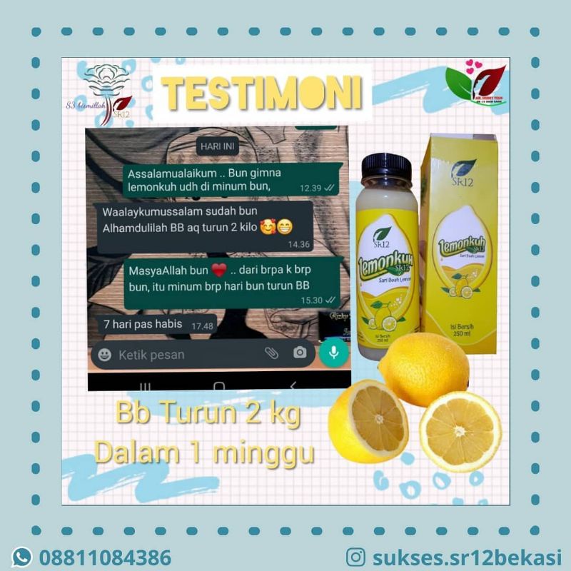 SR12 /  LEMONKUH SR12 / SARI LEMON ORIGINAL SR12 / MINUMAN NUTRISI DIET DETOX HERBAL PELANGSING ALAMI