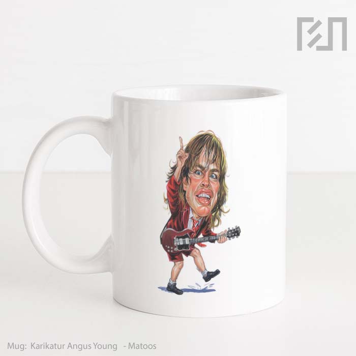 Gelas Keramik Caricature Angus Young Mug