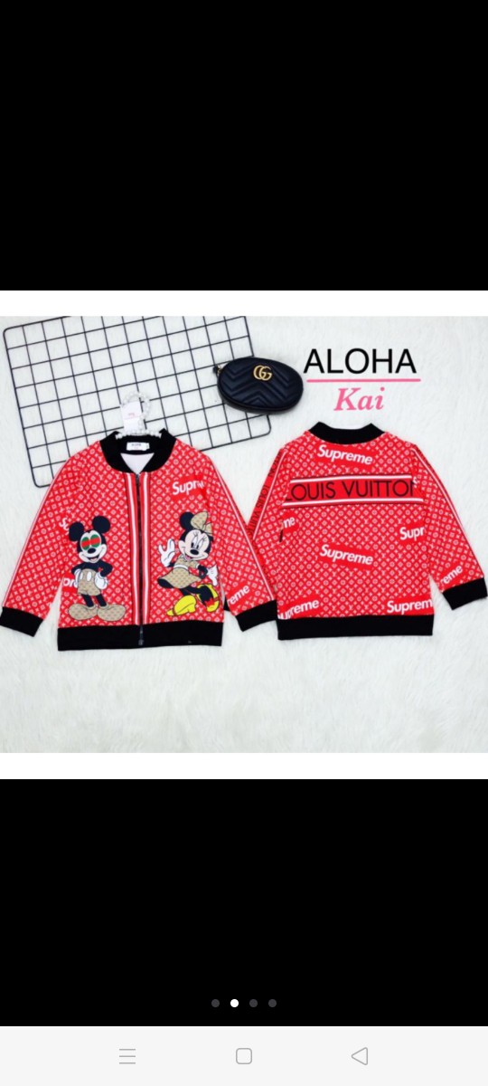 Vew Jacket Elvi Mickey Merah Full Printing Import