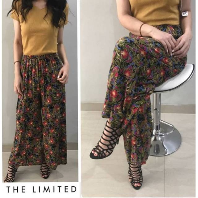 The Limited Abstract Floral Print Wide Leg Pants
