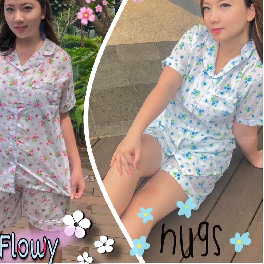 ♪ Damai fashion - piyama tidur KATUN CELANA PENDEK motif - konveksi ✫