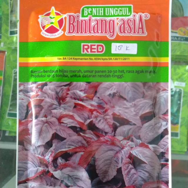 Benih bayam merah red bintang asia expired 2025