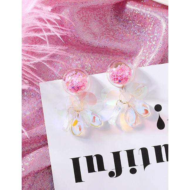 LRC Anting Tusuk Fashion Sequined Tassel Sequins Transparent Ball Earrings F6559X