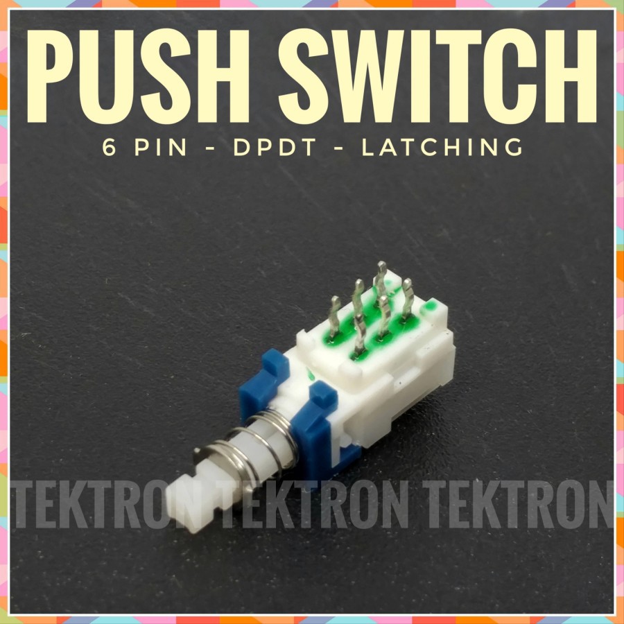 Push Switch 6pin DPDT tekan ON tekan OFF Latching Mixer Amplifier HQ